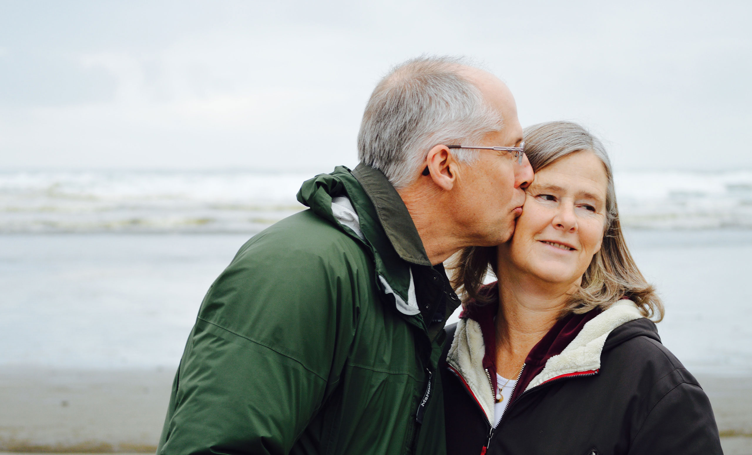Couple Kissing on Beach Couple Kissing on Beach